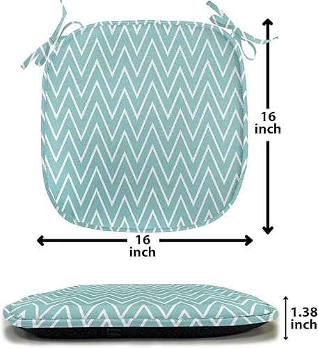 Vista 237 de Lunarable Orient - Cojín de asiento para silla, curlicues florales orientales con elementos artísticos venecianos, hojas de follaje, damasco a