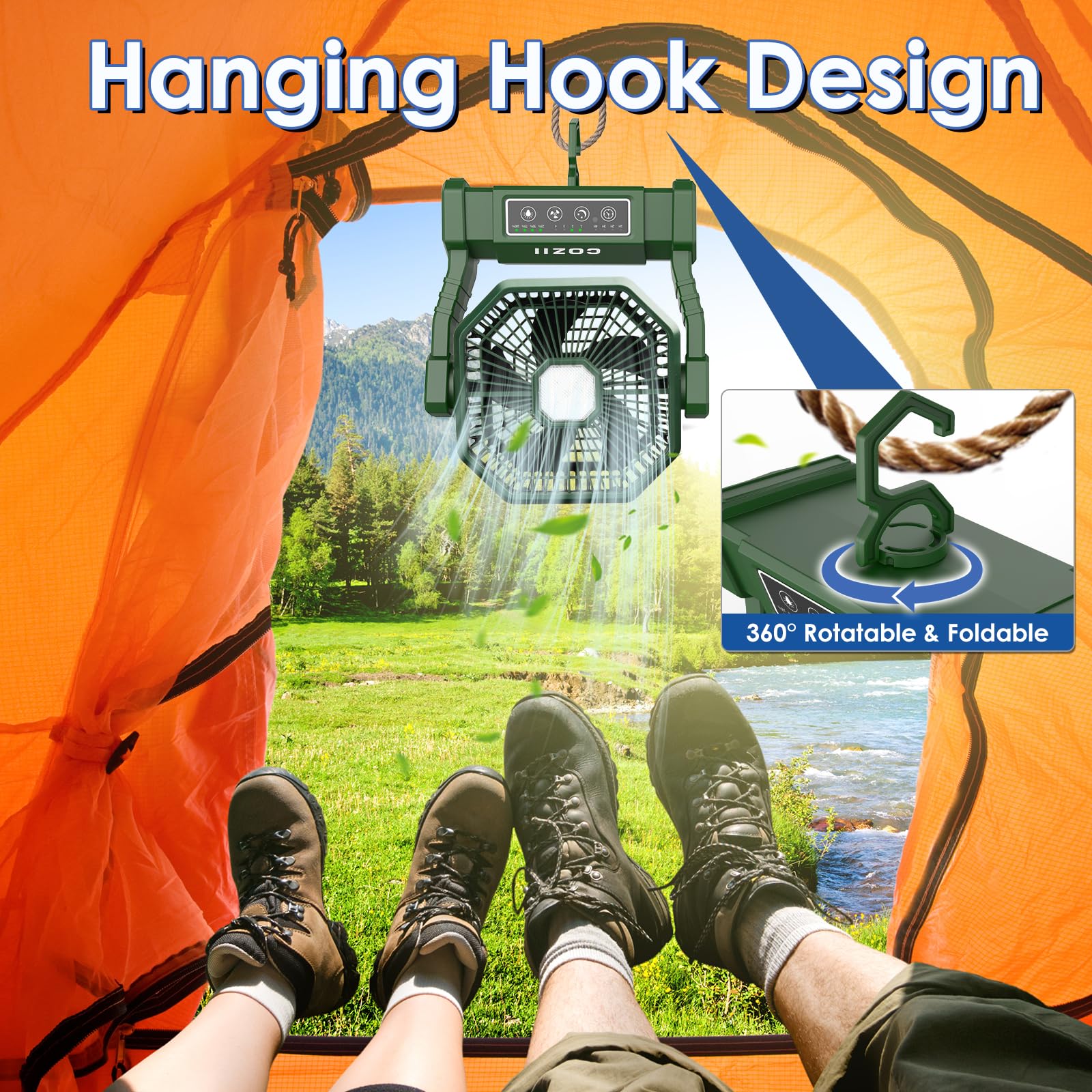 USB Tragbarer Ventilator mit Akku-Camping Festival Büro