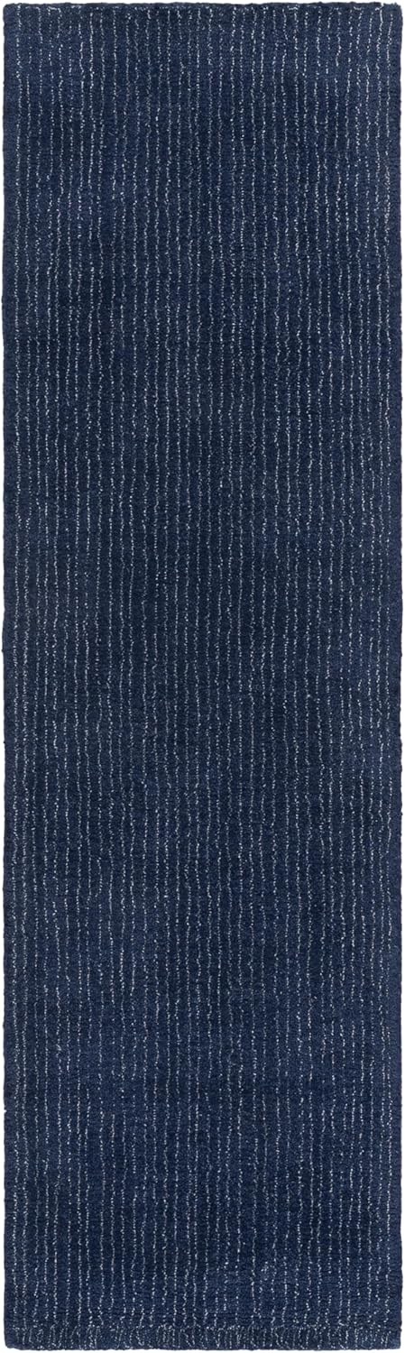 SAFAVIEH Abstract Collection Runner Rug - 2'3" x 8', Navy & Blue, Handmade Wool, Ideal for Hallway, Foyer, Entryway, Bedroom (ABT361N)
