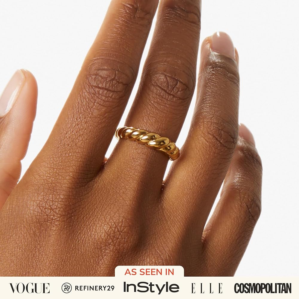 Ana Luisa Gold Rings for Women - 14K Gold Plated Rings Non Ana Luisa Gold Rings for Women - 14K Gold Plated Rings Non