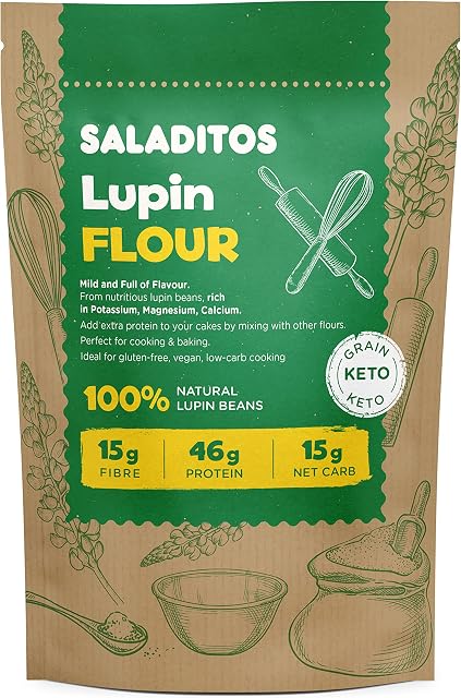 SALADITOS Lupin Flour - High Protein, Low Carb & Keto Friendly, Gluten Free and Vegan Flour Alternative, 1x400gr