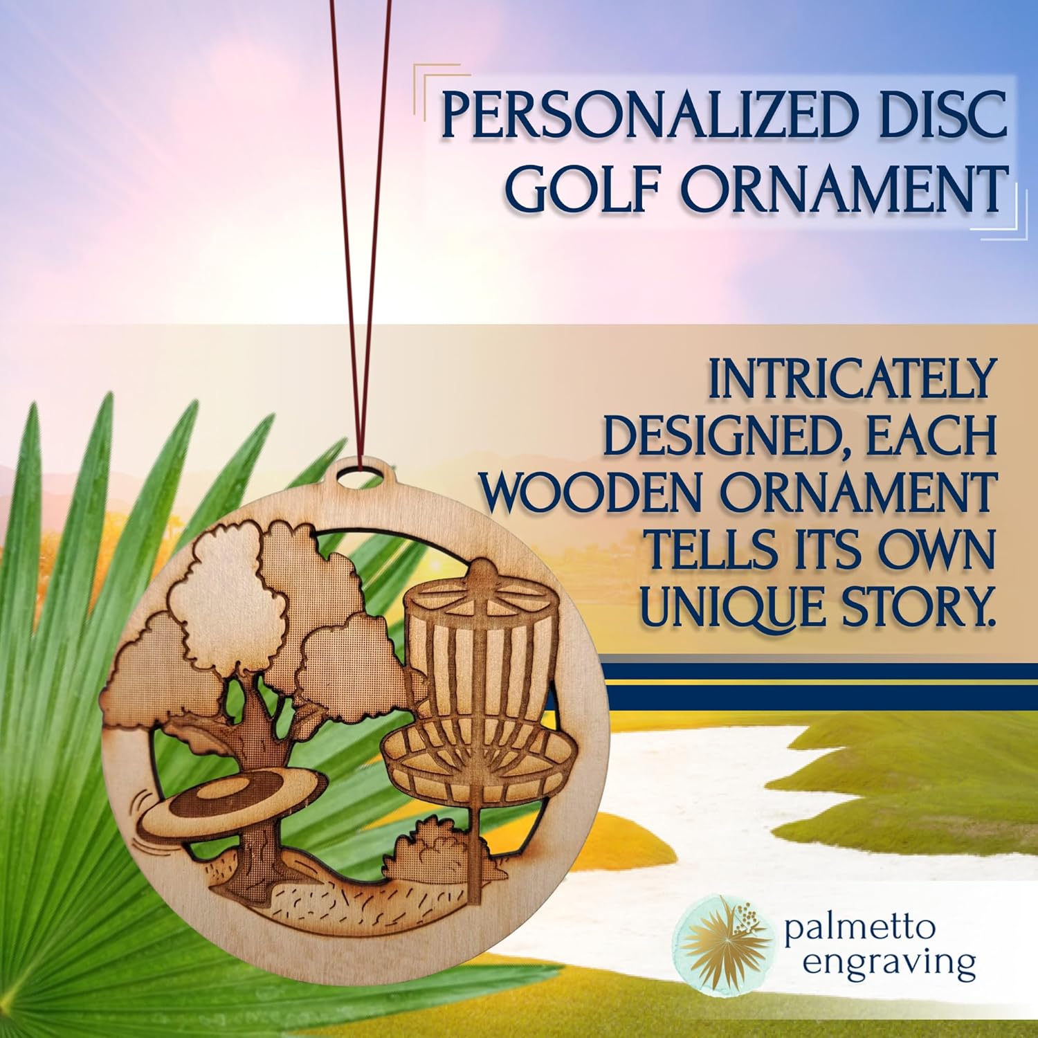 Personalized Disc Golf Ornament, Ultimate Frisbee Golf Christmas Ornament for Holiday Décor, Ultimate for Men and Women, Perfect Disc Golf Gifts for Men and Women - Palmetto Engraving - Image 2