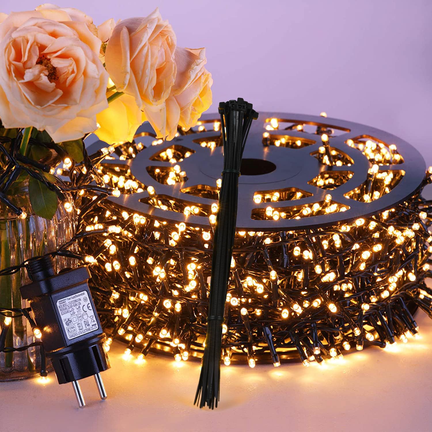 50M 2000LED Lichterkette Weihnachtsbaum Strombetrieben Weihnachtsbeleuchtung außen warmweiß LED Lichterkette außen wasserdicht mit 8 Modi für Weihnachten Baum Haus Balkon Garten Hochzeit Party