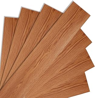 PVC Bodenbelag Selbstklebend, 91,5cm x 15,2cm Dicke 1.5 mm Vinylboden Selbstklebende Vinyl Fliesen 10m²/70 Fliesen Bodenfliesen Rutschfest, Wasserfest Schneidbar (Warm Braun)