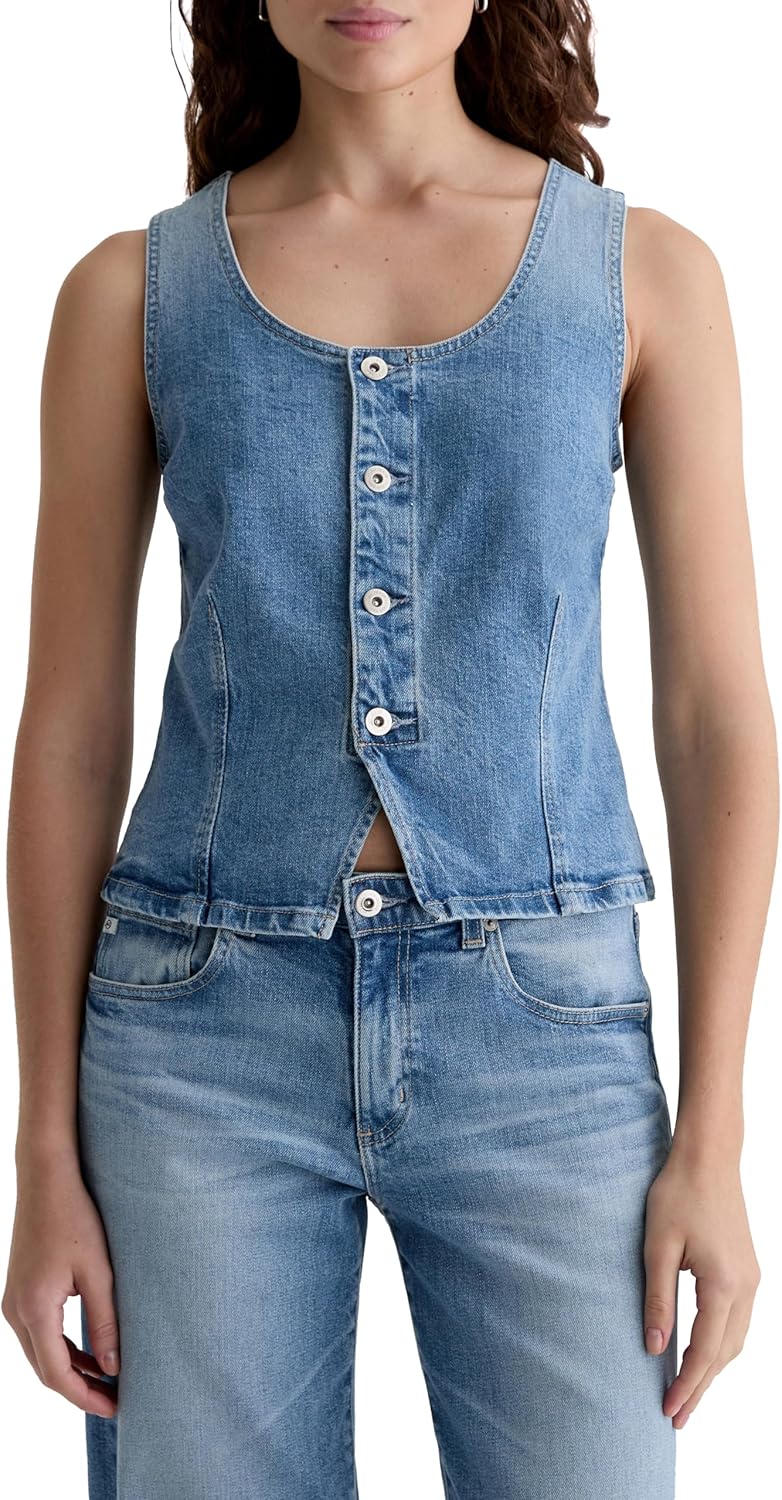 AG womens Teagan Fitted Denim Vest - Image 2