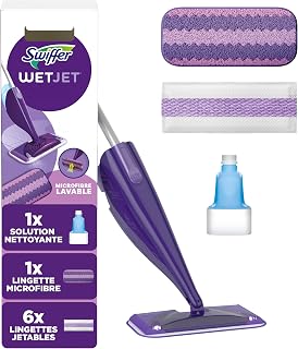 Flash Power Spray Mop Floor Cleaner Starter Kit, All-in-One Mop System (6 Disposable + 1 Washable Pad + 1.25L Refill), Driven Deep Cleaning for Your Hard Floor Surfaces