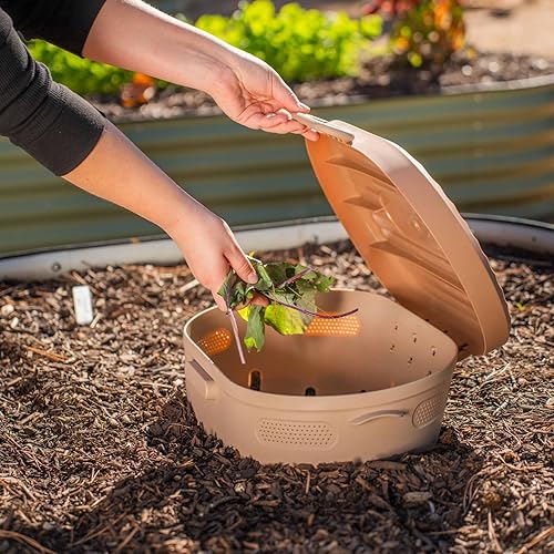 Miniatura 9 de Vego Garden Compostador de gusano en el suelo, contenedor de compostaje para granja al aire libre, 8 galones, sistema de compostaje sin BPA para