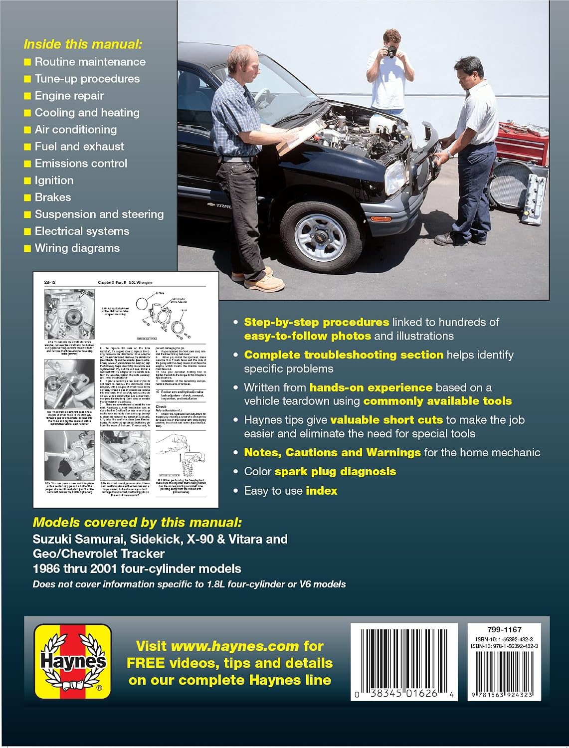 Haynes Suzuki Samurai Sidekick X90 and Vitara & Geo/Chevrolet Tracker Repair Manual (Haynes Repair Manuals)