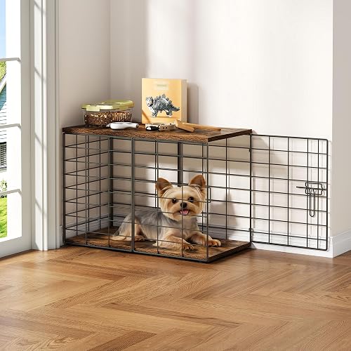 24in Extra Small Dog Crate Furniture, Indoor Kennel End Table under 10 lb，Stylis