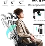 Fizzin Office Chair 400 LBS, High Back Ergonomic Computer Chair with Adjustable Lumbar Support & Headrest, Comfy Mesh Desk Chair for Long Hours (Black)