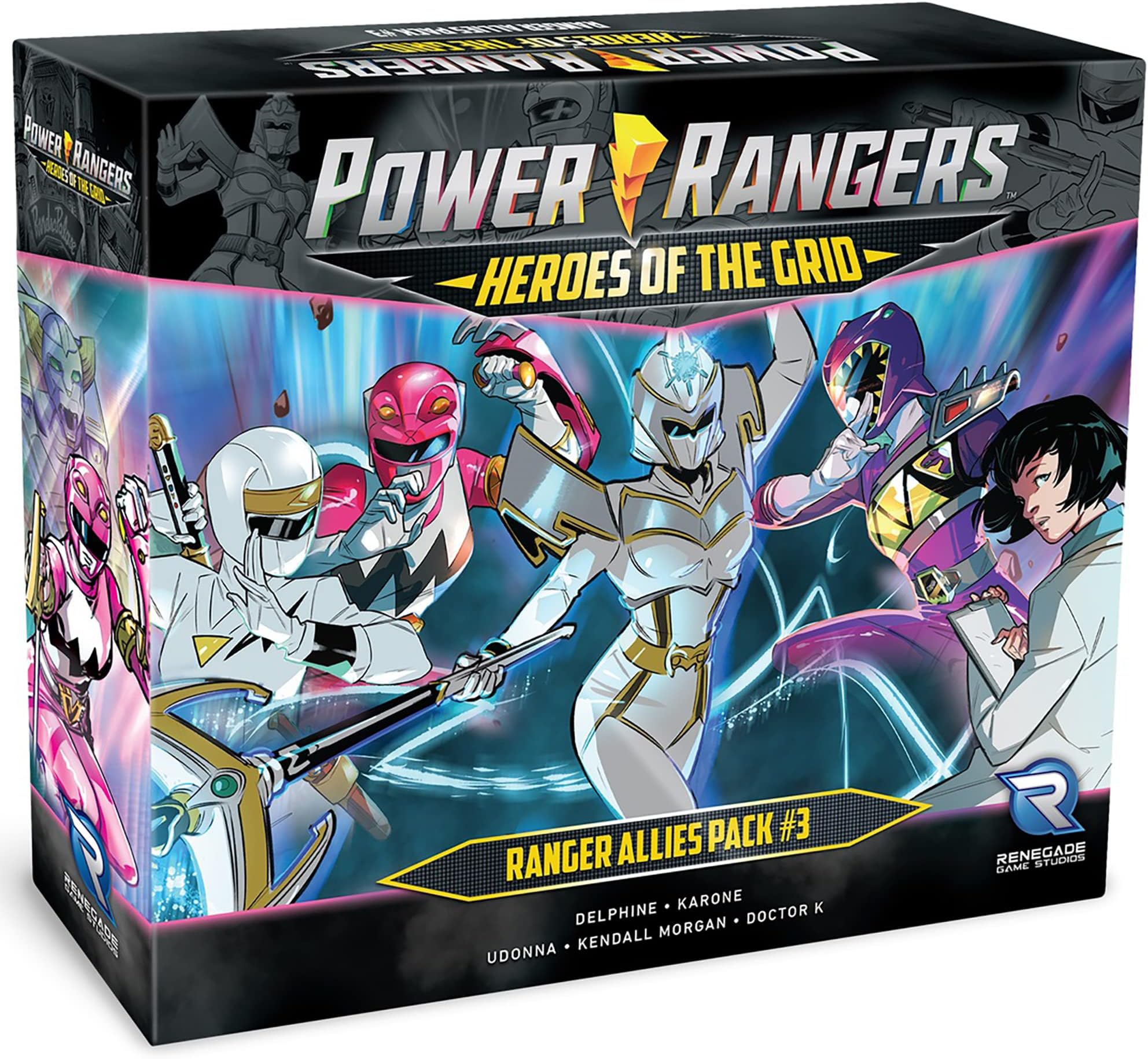 Renegade Game Studios Power Rangers Heroes of The Grid: Ranger Allies Pack #3 - Expansion, 5 New Female Heroes & Cards, Renegade Game Studios, RPG for 2-5 Players, 45-60 Min Playing Time, Ages 14+