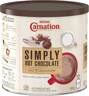 CARNATION Hot Chocolate Simply Mix, 400g Canister (Pack of 6), Count