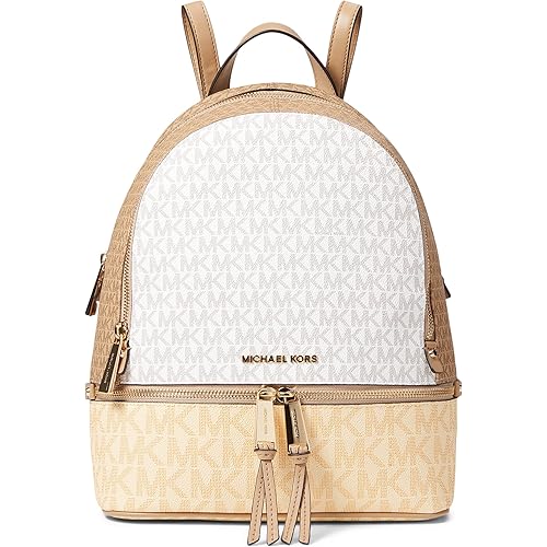 Michael Kors Women's Rhea Zip Medium Backpack, Ivory, OneSize