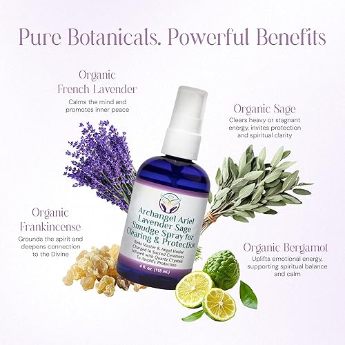 Miniatura 4 de Heal The Masses Spray de manchas de salvia espray de manchas de lavanda y salvia arcángel Ariel para curación protección y propósito niebla de