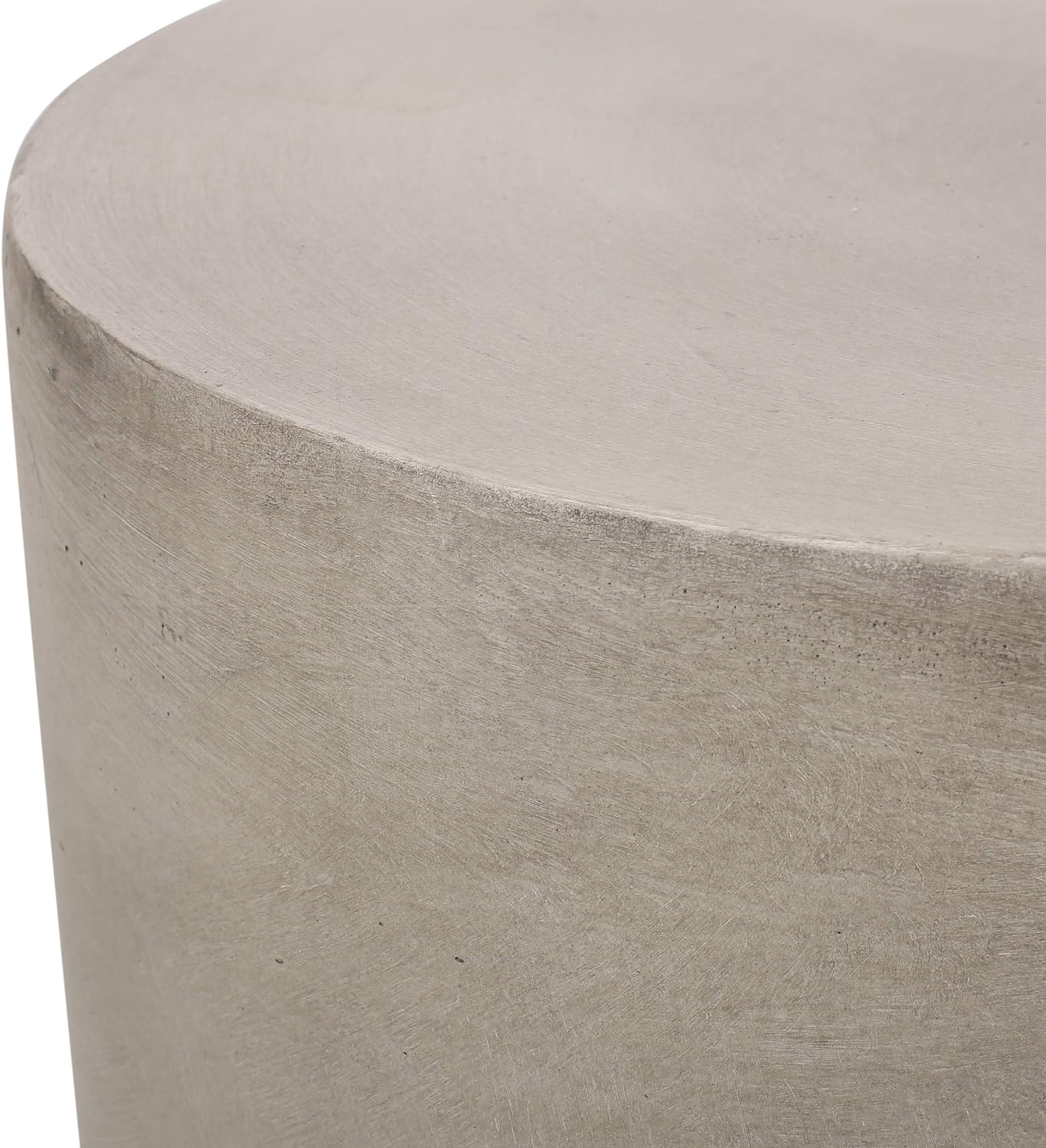 Light Gray Cylindrical Concrete Outdoor Side Table