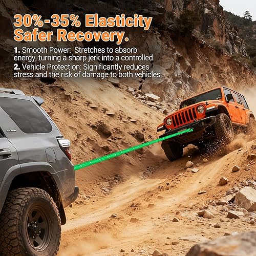Miniatura 5 de Cuerda de remolque de recuperación cinética - 0.630 in x 19.7 ft - Verde