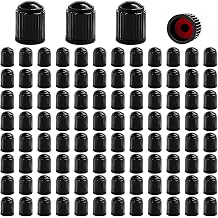 100 PCS Tire Valve Stem Caps, Plastic Leakproof Auto Stem Covers with O Rubber Ring, Dustproof Air Cap Wheel Protection Accessories for Cars Trucks SUVs Motorcycles
