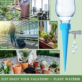 20 Pcs Automatic Plant Watering Spike Self Watering Drip Irrigation System with Slow Release Control Valve Switch Bottle Drip Irrigation System, Plant Pot Waterings Devices for Garden Plants
