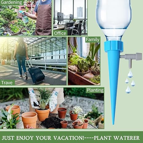 20 Pcs Automatic Plant Watering Spike Self Watering Drip Irrigation System with Slow Release Control Valve Switch Bottle Drip Irrigation System, Plant Pot Waterings Devices for Garden Plants