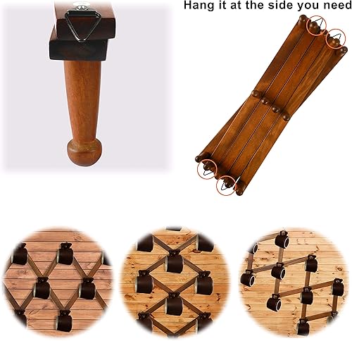 Miniatura 7 de Dseap Percha de pared de acordeón Perchero expandible de pared de madera de 16 pulgadas de alto, soporte para sombreros, gancho de acordeón