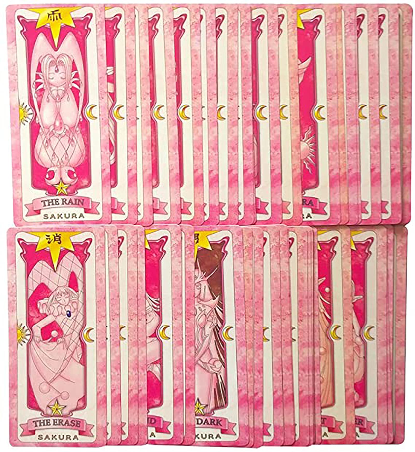 Lot de 53 cartes Kinomoto Sakura Clow - Ensemble complet de livres magiques - Cadeau d'anniversaire pour fille (Clow) - 50 boîtes
