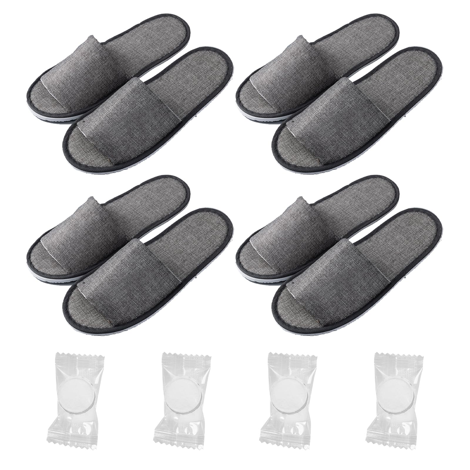 Pantofole Usa e Getta - 4 Paia Per Hotel, Ospiti, Spa, Casa, Viaggio - Unisex Portatili Antiscivolo