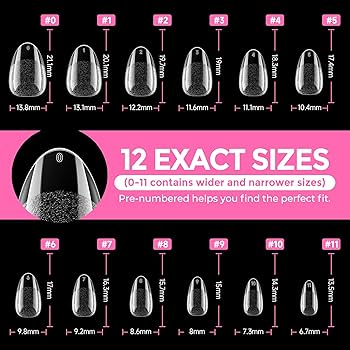 UNA GELLA Short Almond Round Fake Nails 216pcs Almond Press