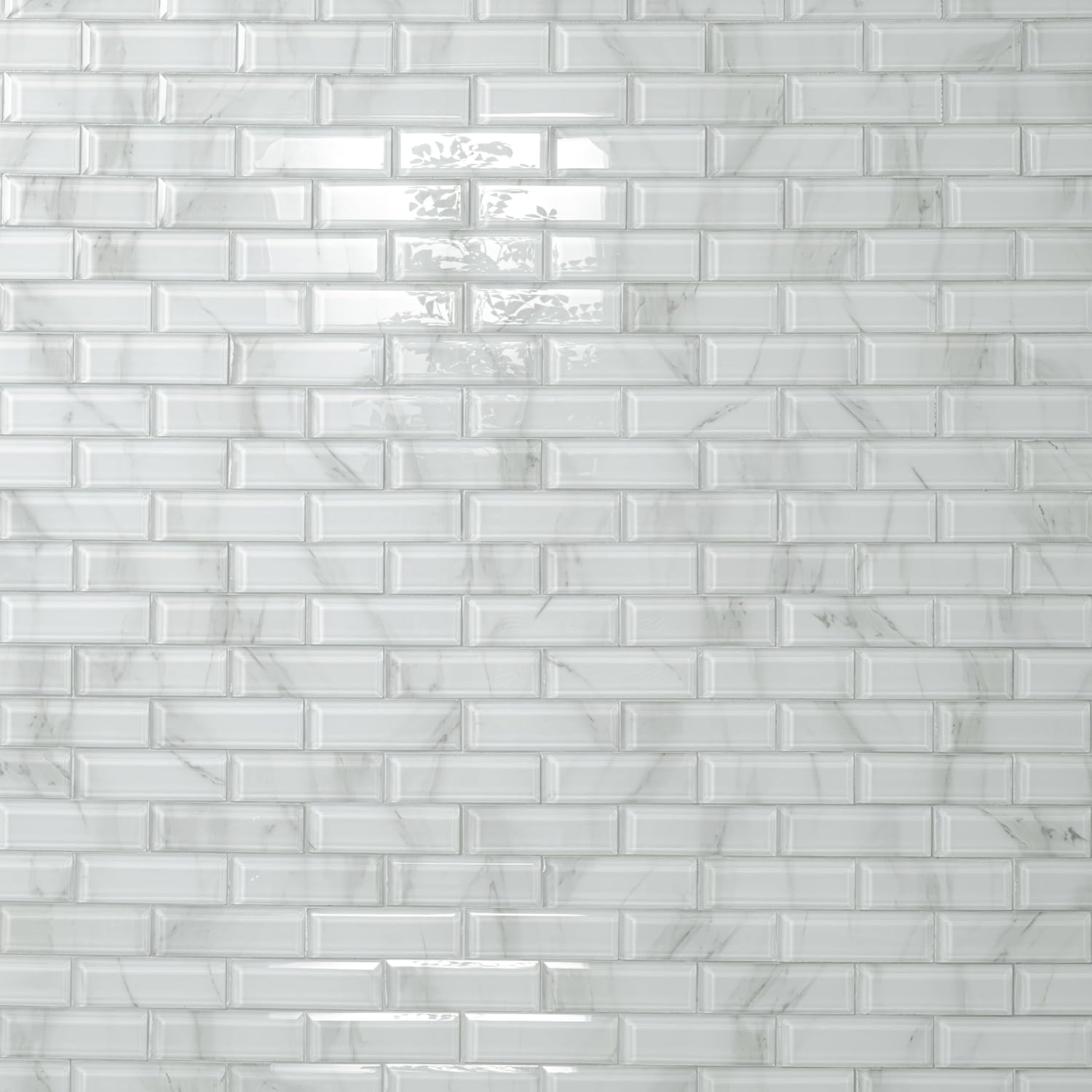 MSI Ivory Amber 12 in. x 12 in. Glass Beveled Subway Mosaic Tile, for Bathroom, Kitchen Backsplash, Shower, and Accent Wall