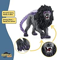 Vista 5 de Schleich Eldrador Creatures - Mythical Shadow Lion Action Figure - Highly Detailed and Realistic Figurine Toy with Transparent Tail for Boys and