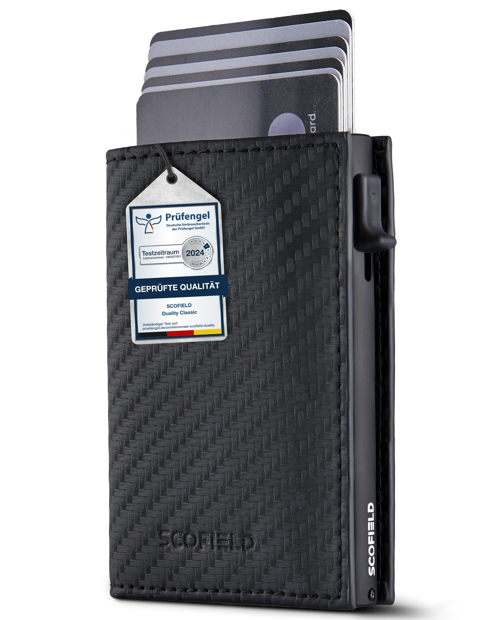 SF SCOFIELD Duality Classic Slim Wallet mit Münzfach | Kartenetui Herren für 9-10 Karten | Geldbeutel Portemonnaie mit RFID Schutz | Wallets for Men | Kreditkartenetui