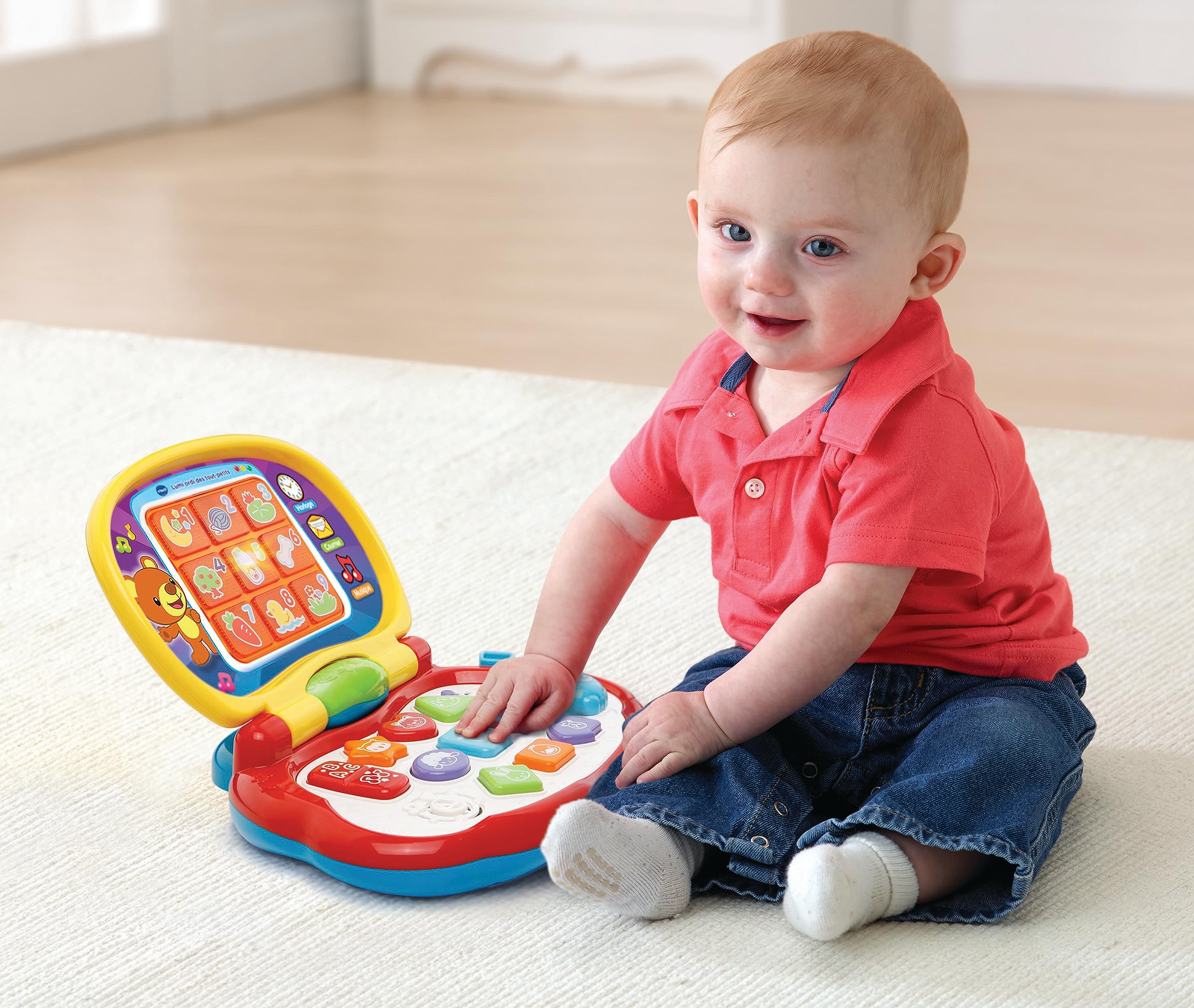 VTech Il Mio Super Computer, Computer Interattivo per Bambini, Computer con Mouse Effetti Luminosi, Pratica Maniglia, Gioco Bambino con Animali e Musica, Lingua Italiana, Batterie Incluse, 12-36 Mesi