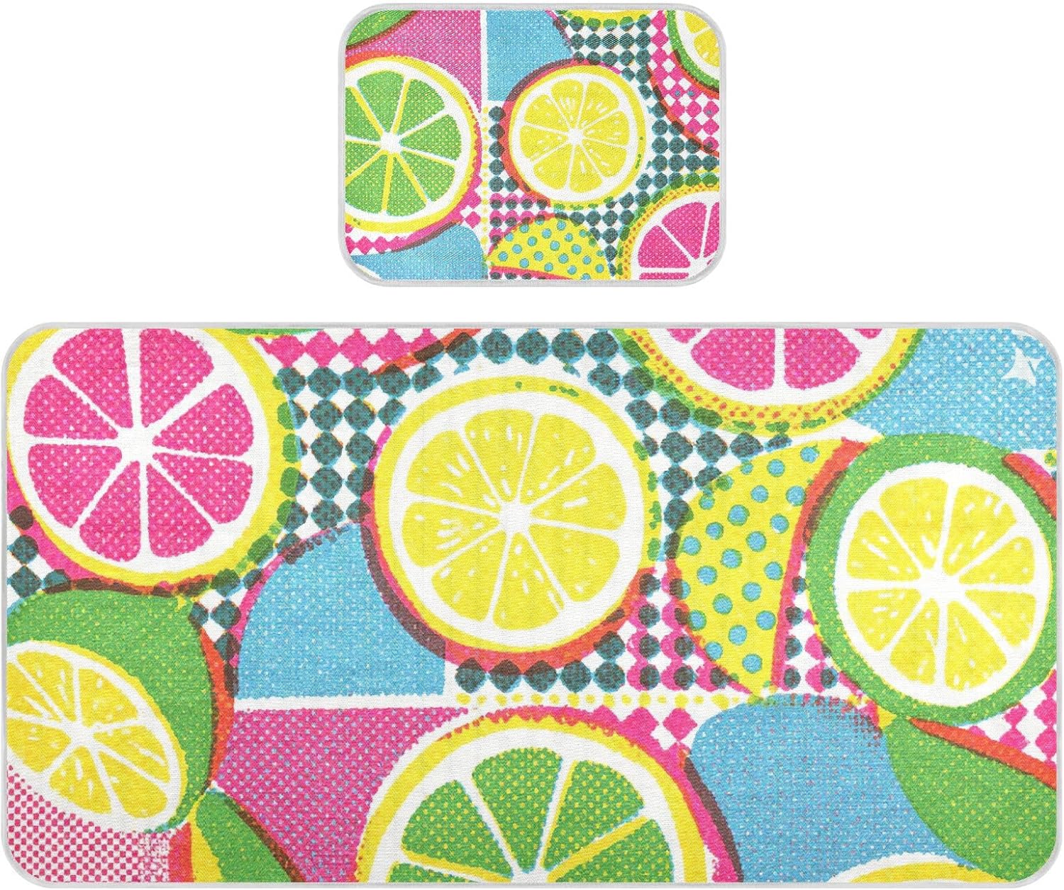 Lemon Colorful 80s Cooling Baby Crib Mattress pad 28" x 52" Washable Pads for Bed Washable for Baby&Toddler