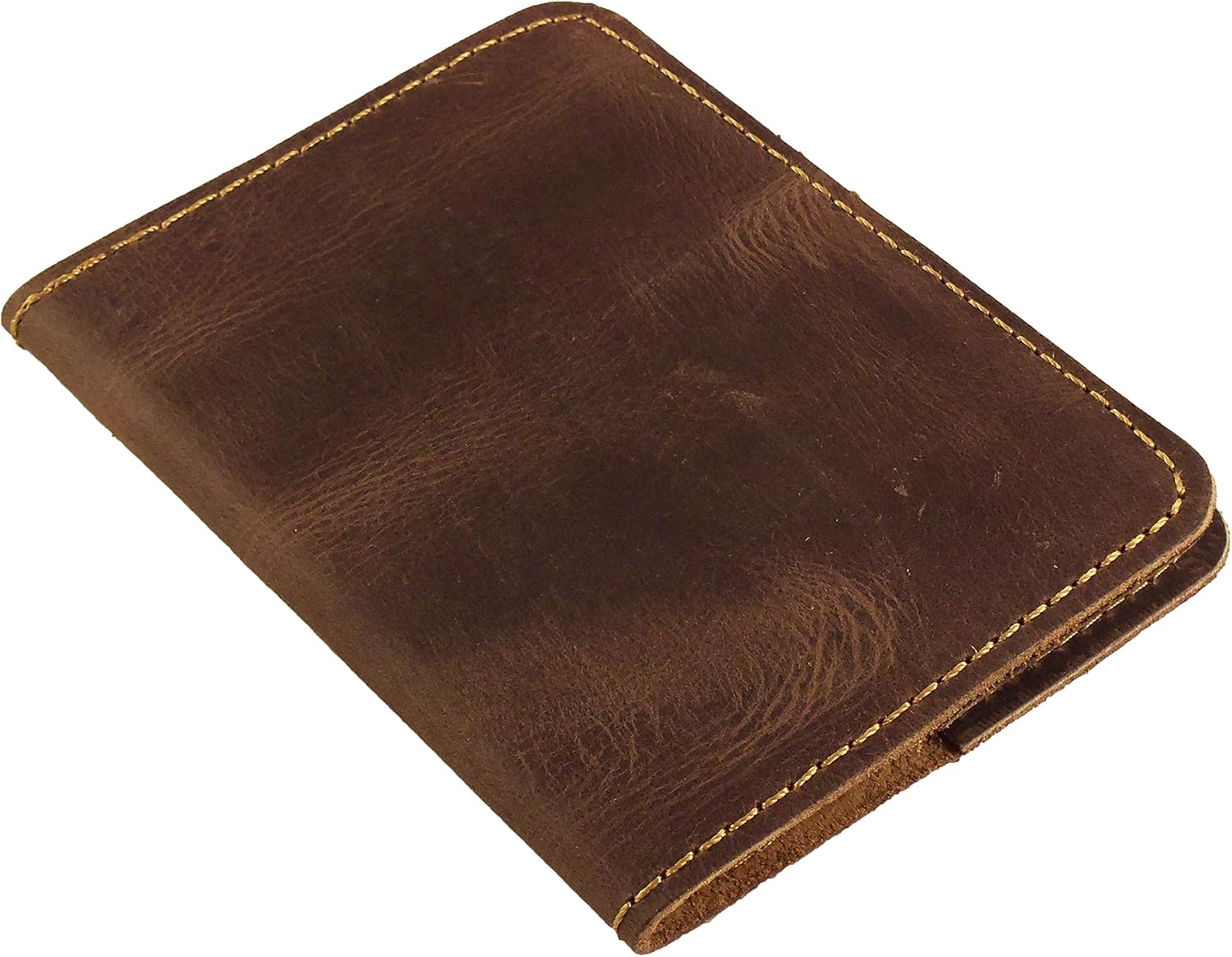 Rustic Ridge Leather Refillable Leather Pocket Notebook - Mini Composition Cover - Fits Standard 4.5 x 3.25 Mini Composition Book (Vintage Brown)
