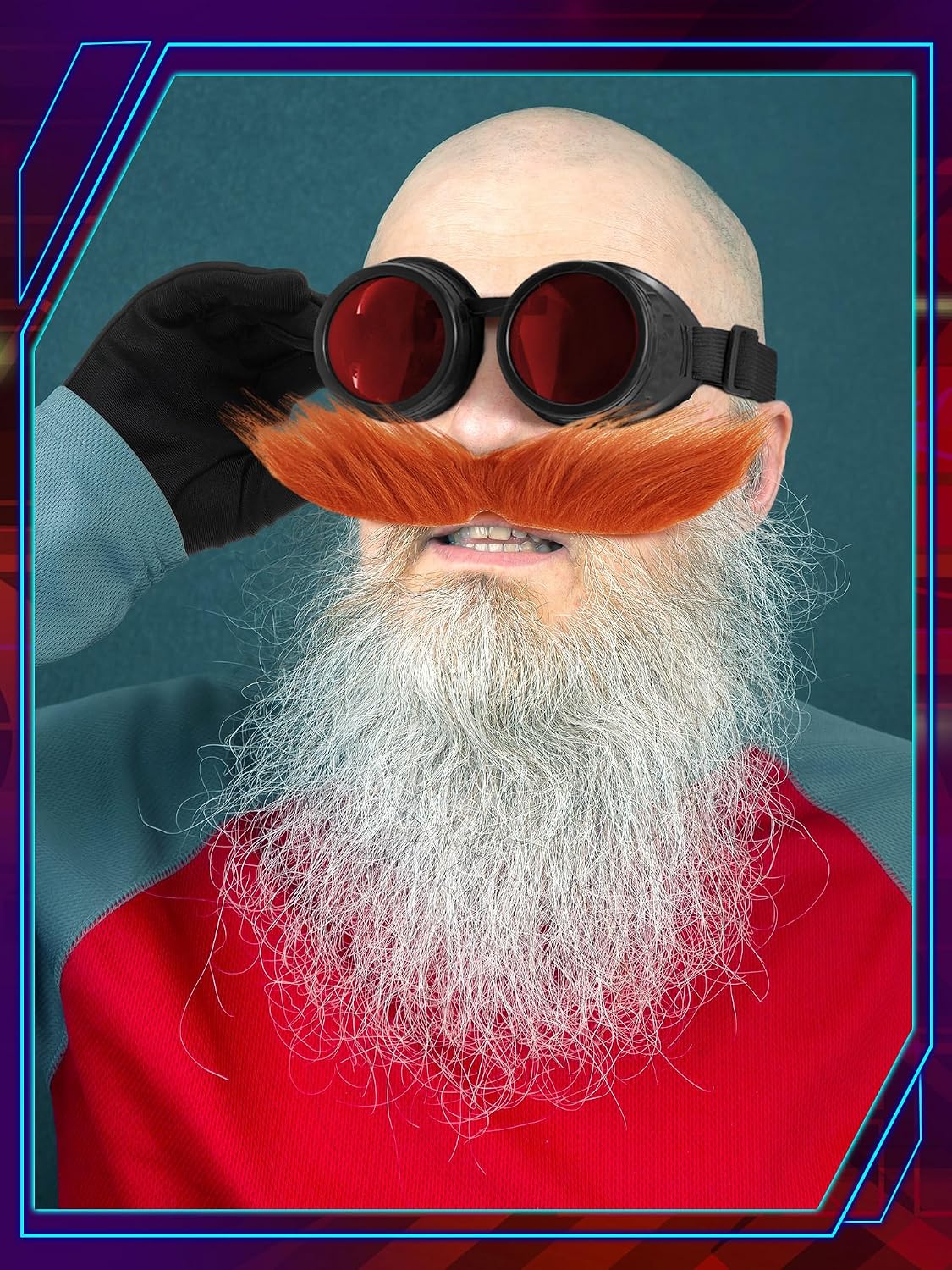 Skicuff 6 Pack Egg Antagonist Costume for Men Bald Cap Goggles Gloves