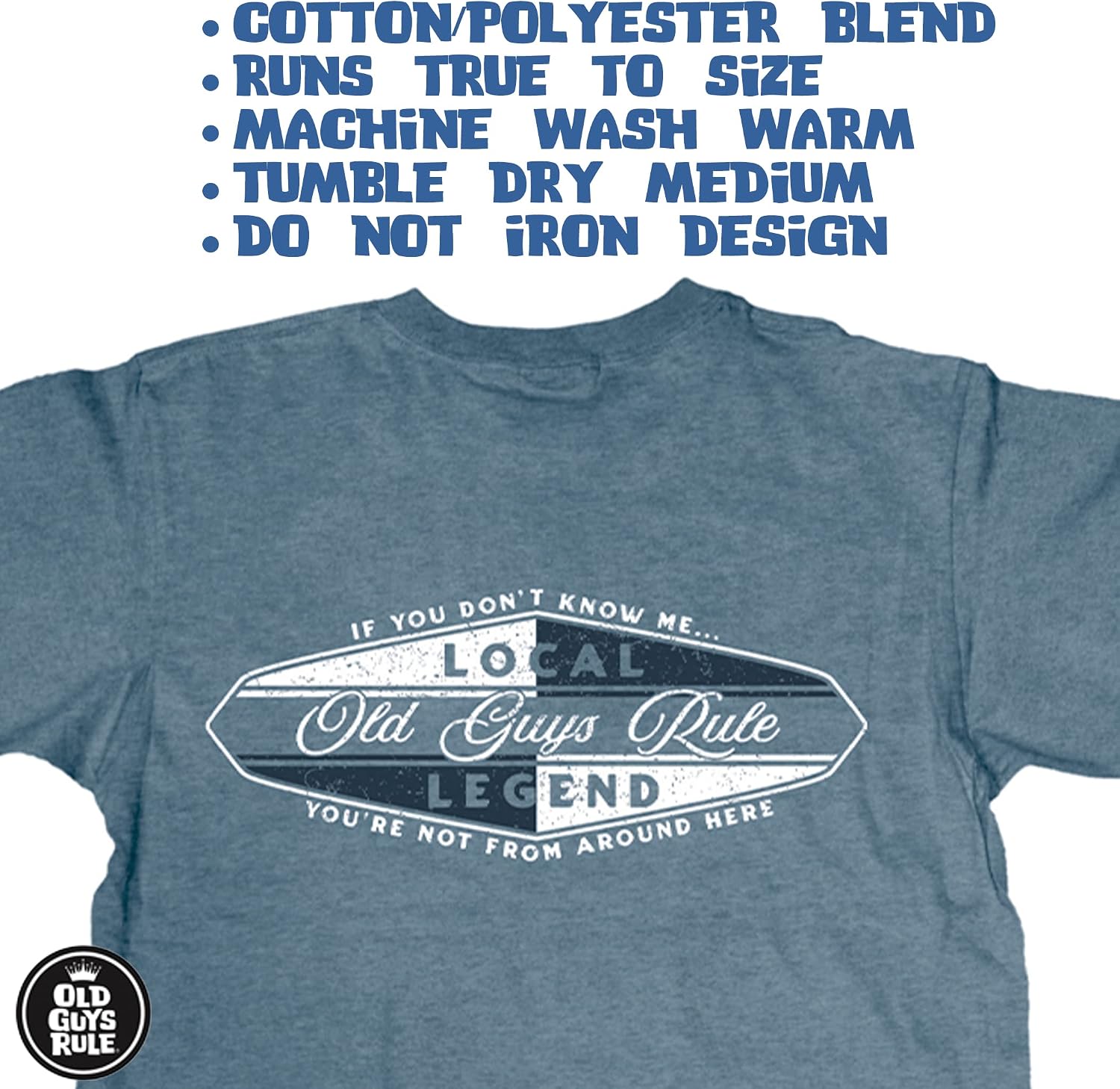 OLD GUYS RULE Mens Graphic T-Shirt, Local Legend II - Father's Day, Birthday Gift - Funny Novelty Tee for Legendary Man, Hero