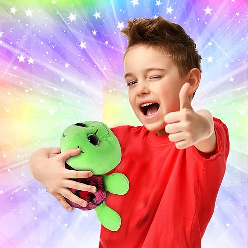 Miniatura 2 de DolliBu - Animal de peluche de tortuga marina de ojo grande, tortuga suave para abrazar con cáscara rosa, adorable peluche, lindo regalo de vida