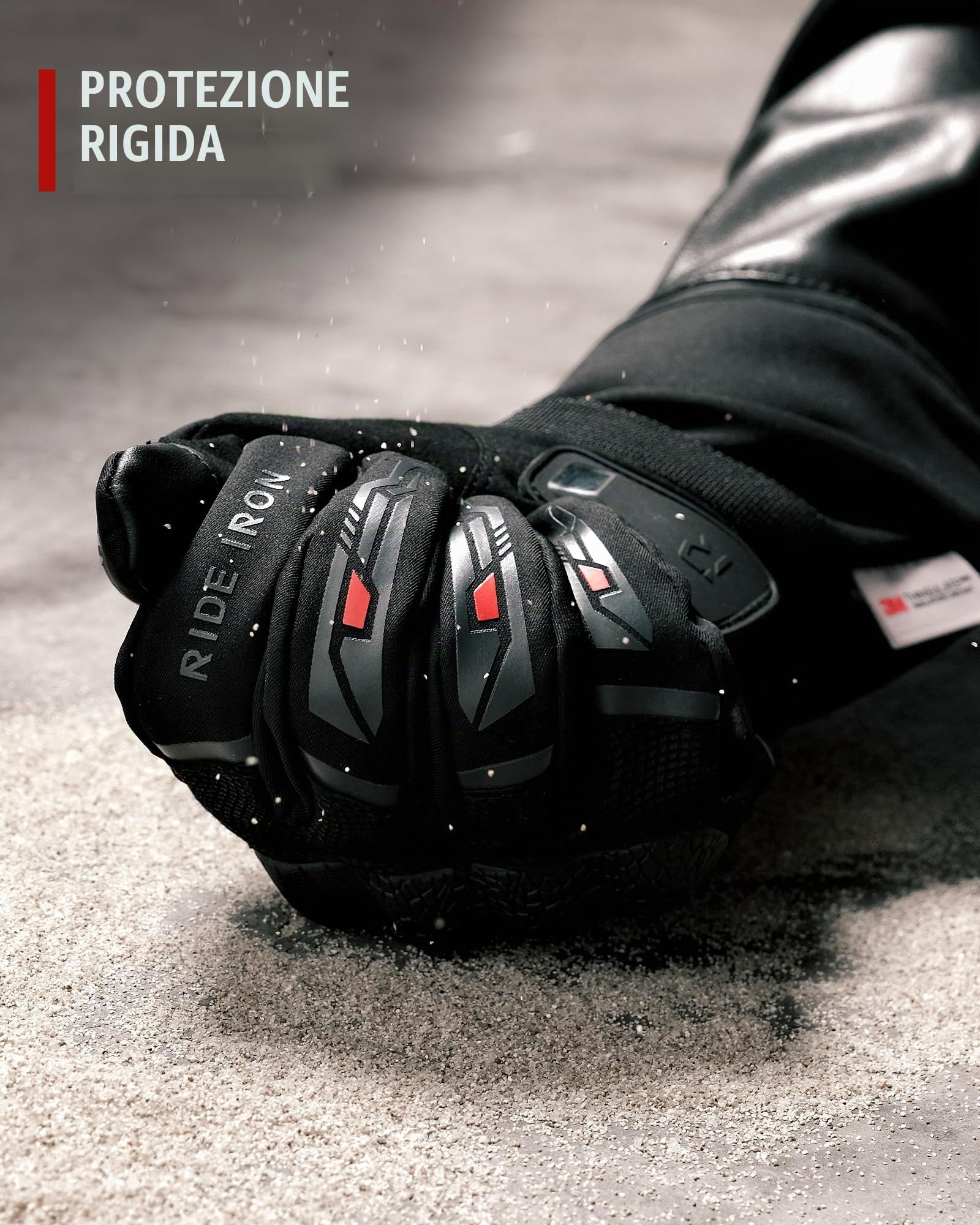 RIDEIRON Guanti moto invernali uomo donna,Antivento,leggeri e caldi con touchscreen per motociclismo,escursionismo e altri sport all'aperto