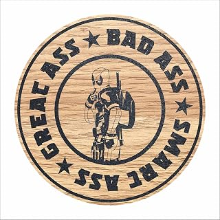 Deadpool inspired coaster beet matt drinks place mat marvel superhero greatass smartass badass
