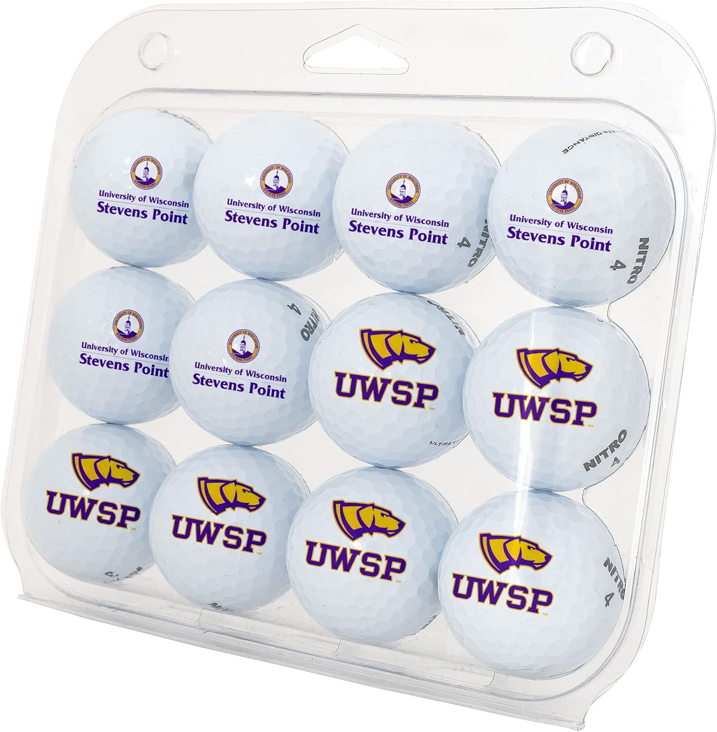 Desert Cactus University of Wisconsin Stevens Point Golf Balls 12 Pack – UWSP Pointers Full Color Dozen – Officially Licensed Sport Team Accessory
