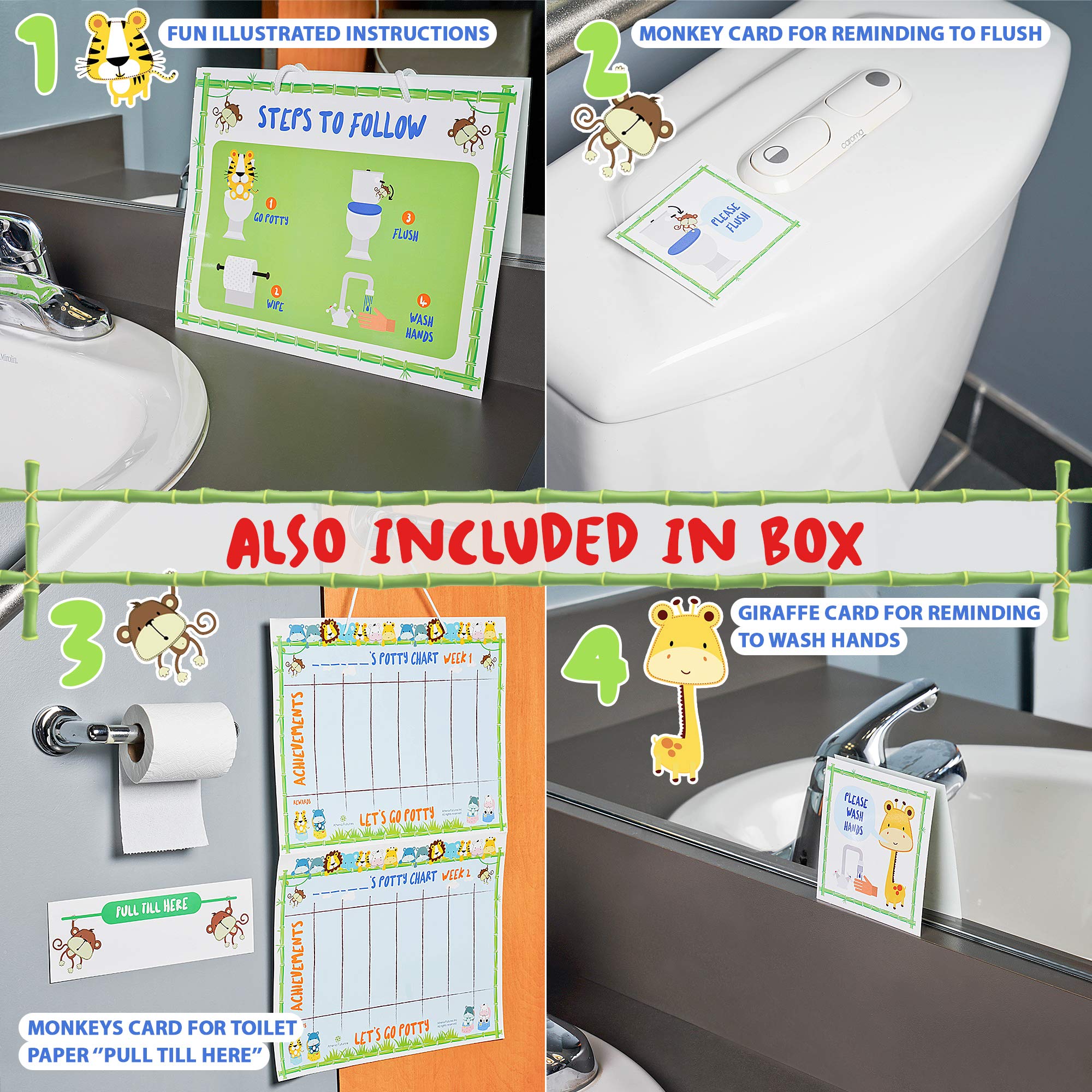 Potty Training Chart for Toddler, Boys & Girls, Sticker Chart for Kids