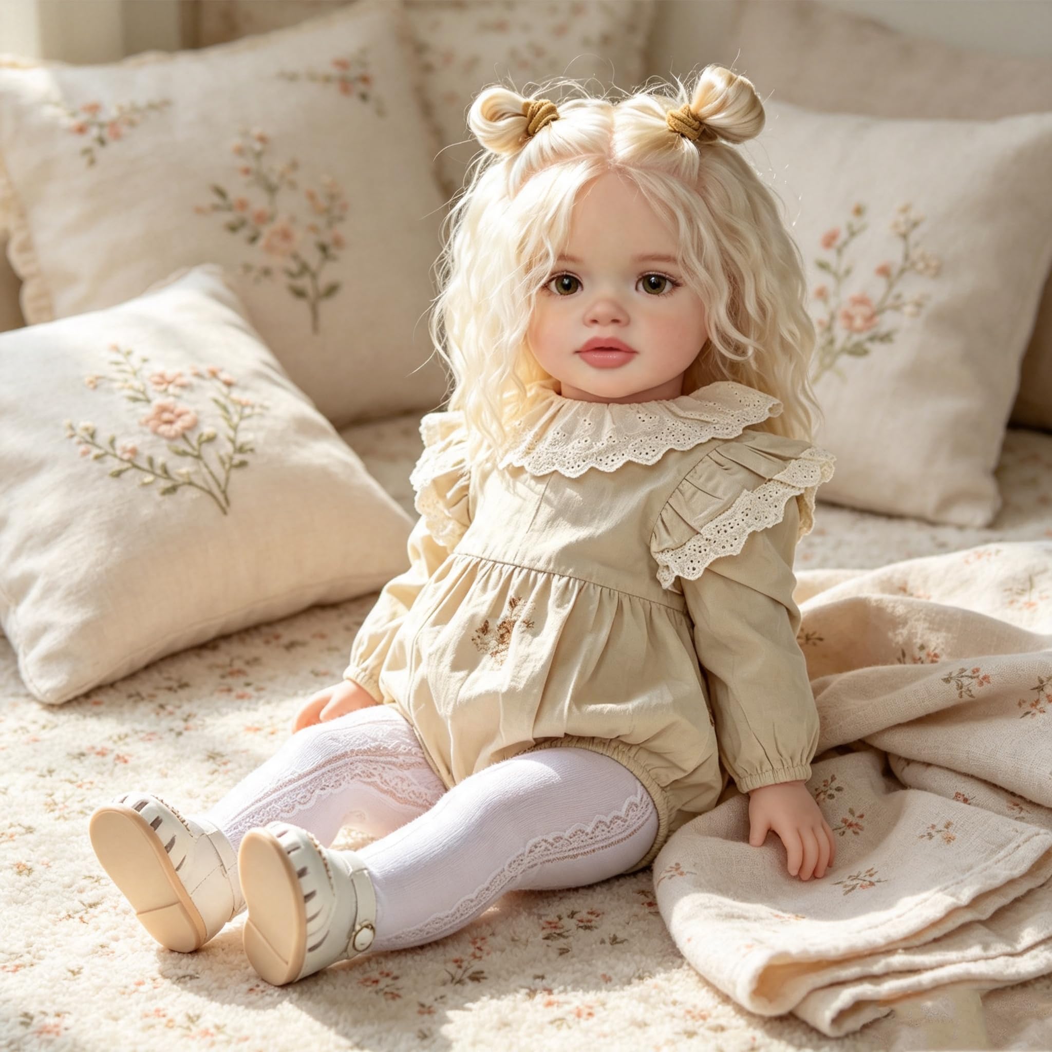 RXDOLL 51 cm prawdziwe życie Reborn maluch lalki Pippa z blond włosami, duży rozmiar, Reborn Baby Dolls Girl, realistyczne lalki niemowlęce, miękka winylowa tkanina, ciało, realistyczna lalka Reborn