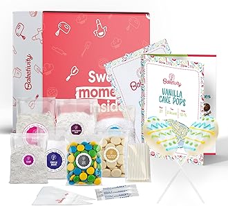 BAKETIVITY Kids Baking DIY Activity Kit - Bake Delicious Vanilla Cake Pops with Pre-Measured Ingredients – Best Gift Idea for Boys and Girls Ages 6-12
