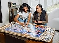 Vista 7 de Buffalo Games - Mesa de rompecabezas - Tamaño jumbo para rompecabezas estándar de 2000 piezas - Área de trabajo de 40 x 31 pulgadas - Cajones