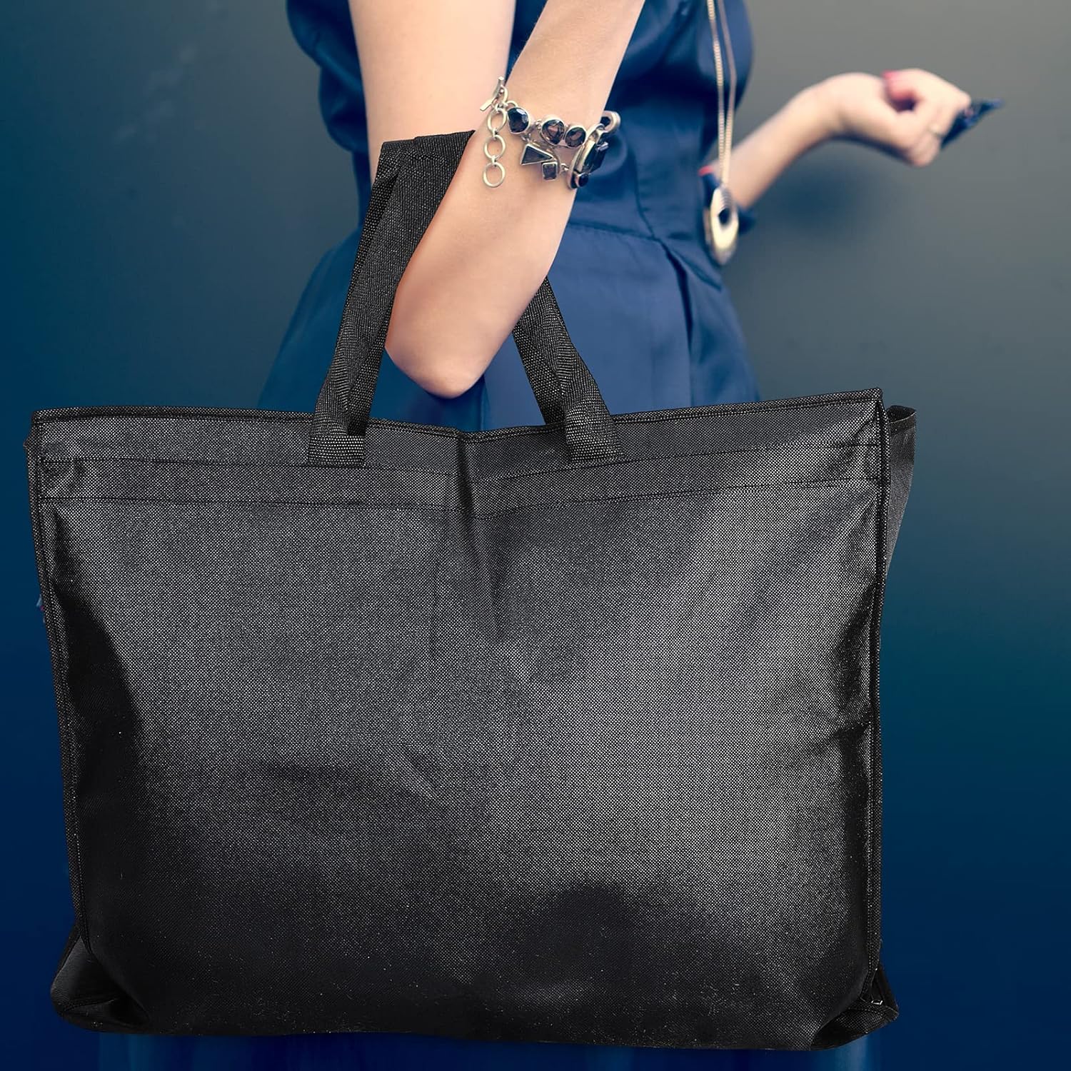 Fabbay 2 Pcs 70" Bridal Wedding Gown Dress Garment Bag Extra Large Long Foldable Portable Travel Covers Garment Bags Hanging Luggage Storage with Pockets for Women's Prom, Gusseted Black - Image 7