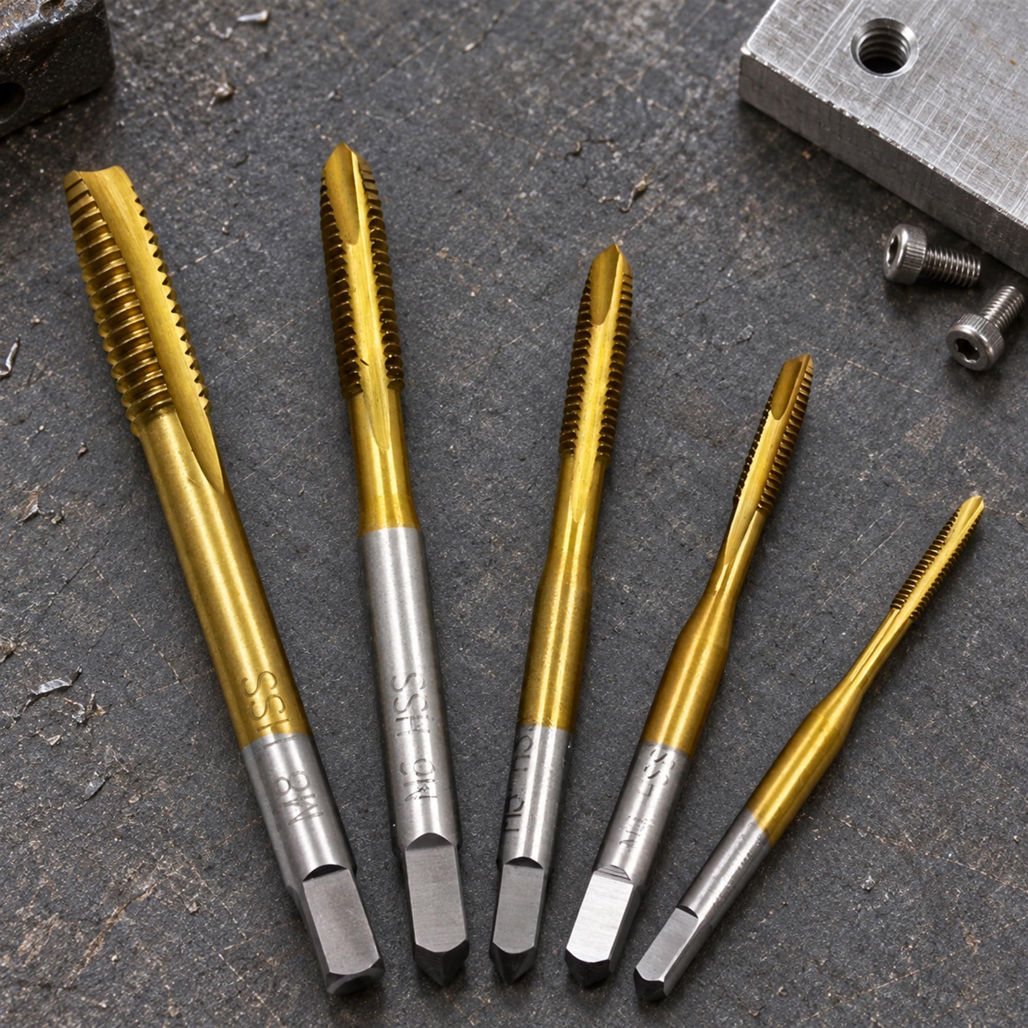 Titanium-Coated HSS Metric Thread Tap