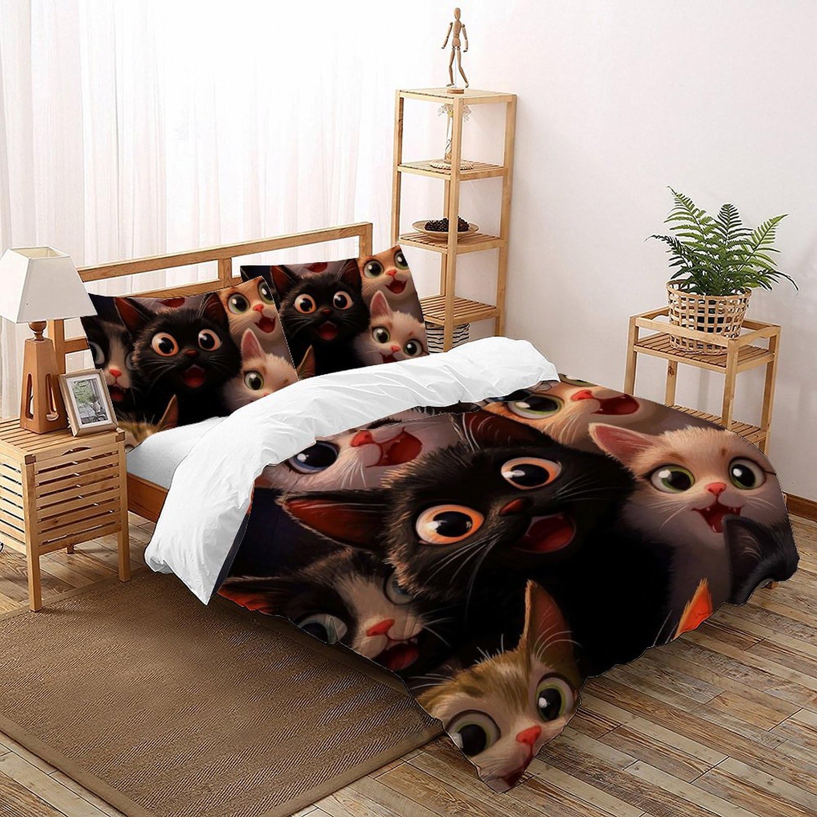 Housse de couette double microfibra 200x200 animaux land imprimé 3D pour enfants