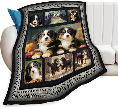 Bernese Mountain Dog Blanket Cute Dogs Animal Throw Blankets Gifts for Girls Boy