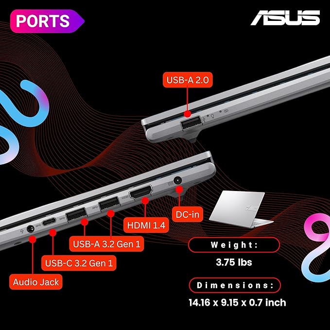 ASUS Vivobook 15 Laptop 15.6" FHD Táctil i7-1355U 16GB RAM 1TB SSD Plata miniatura 5