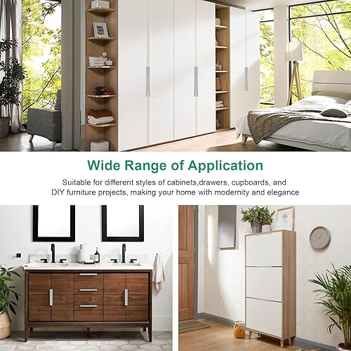 Miniatura 7 de Seimneire 6 manijas modernas de borde de dedo, manijas de puerta de gabinete negras, tiradores de cajón ocultos, manijas de hardware de muebles de