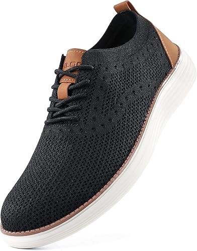 VILOCY Zapatillas de vestir de malla para hombre, Oxford, zapatos casuales para caminar, tenis cómodos